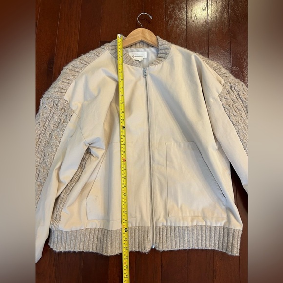 Anthropologie Central Park West Myles Cable-Knit  Sweater full zip XL beige NWT - Picture 13 of 16